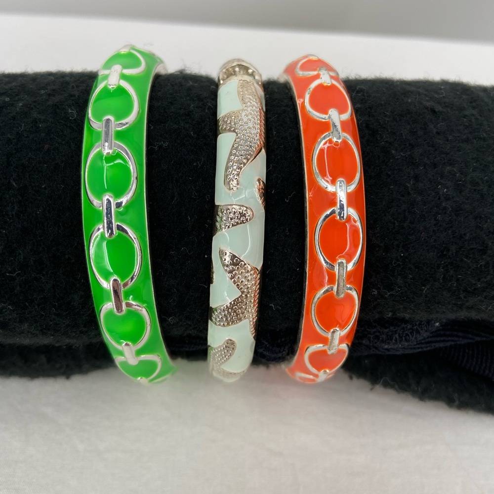 Sequin Enamel Bracelets Chain Link Pattern And St… - image 1